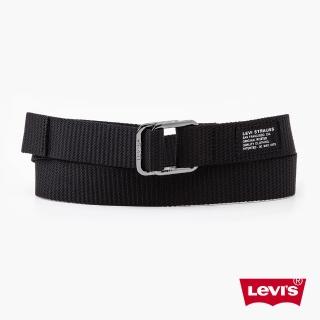 【LEVIS】男女同款 簡約休閒皮帶 / 精工Logo刻印釦環 黑魂 人氣新品