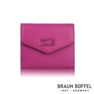 【BRAUN BUFFEL 德國小金牛】台灣總代理 SUPERSTAR-A 6卡兩折短夾-蘭花色(BF687-404-OF)