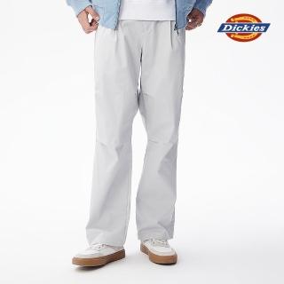 【Dickies】男款淺灰色特殊壓摺設計長褲｜DK011010C98