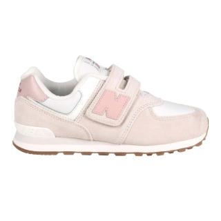 【NEW BALANCE】17-21CM_女中童復古慢跑鞋-WIDE-574系列 N字鞋 NB 奶茶白粉(PV574RP1)