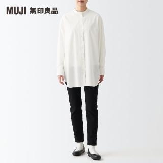 【MUJI 無印良品】女有機棉平織布立領長版衫(共3色)