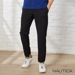 【NAUTICA】男裝吸濕快乾彈性綁帶縮口長褲(黑)