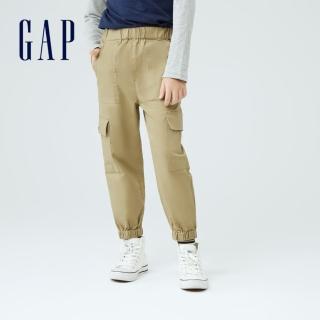 【GAP】男童 工裝風側袋束口休閒褲(451376-卡其色)