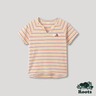 【Roots】Roots女裝-回歸根源系列 草莓條紋短袖T恤(拚色)