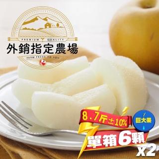 【果樹寶石-中秋禮盒】卓蘭最高鑑賞新興水梨巨大果兩箱 單箱8.7斤(外銷指定農場 媲美日本水梨)