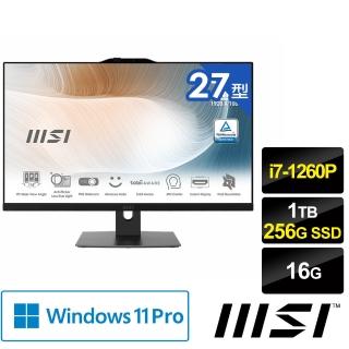 【MSI 微星】Modern AM272P 12M-032TW 27型AIO液晶電腦(i7-1260P/16G/1T+256G SSD/Win11Pro)