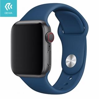 【DEVIA】Apple Watch 矽膠錶帶42/44/45mm共用款-深藍(適用Apple Watch 42/44/45mm)