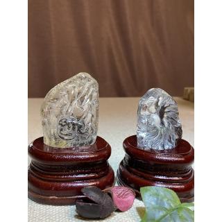 【Cocozy世界水晶原礦】幽靈黃膠花九尾狐 手工雕件(招桃花 招貴人 提升魅力必備)