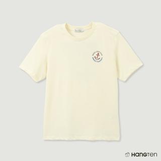 【Hang Ten】男裝-韓款-純棉海洋主題印花短袖T恤(米白)