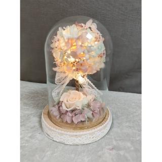 【OSTARA FLORIST 奧斯塔拉花藝】愛情樹永生花罩盅(永生花材、不凋玫瑰、永生配材)