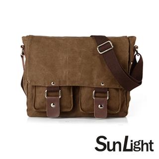 【SunLight】CR-2101C 開羅單肩側背包 牛皮復古單眼相機背包(咖啡色)