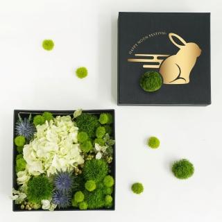 【CNFlower 西恩】中秋禮盒 玉兔菊月-綠滿 鮮花禮盒(送禮/買花/花禮/鮮花/中秋送禮/水果禮盒)