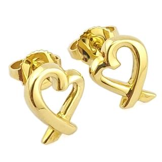 【Tiffany&Co. 蒂芙尼】18K金-LOVING HEART 愛心造型針式耳環