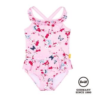 【STEIFF】熊頭童裝 花卉圖案連身泳裝(泳裝)