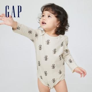 【GAP】嬰兒 Gap x Disney 迪士尼聯名 長袖包屁衣(429569-米妮圖案)