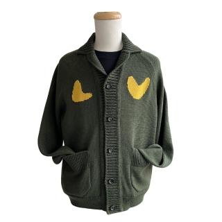 【Louis Vuitton 路易威登】展示品 粗針織老虎圖案開胸外套(1A9GLO-深卡其)