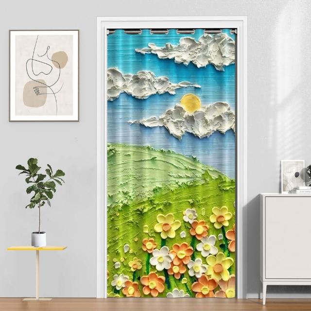 【巴芙洛】冷氣拉簾 日式系列打孔穿桿式拉簾寬150x長200cm(送桿子/空調門簾/門簾/拉簾/隔簾/長門簾/窗簾)