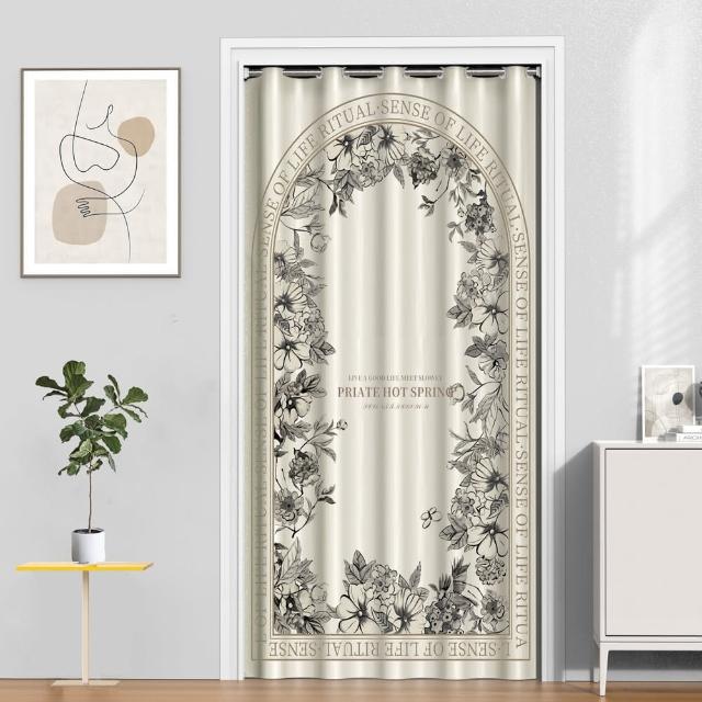 【巴芙洛】冷氣拉簾 日式系列打孔穿桿式拉簾寬150x長200cm(送桿子/空調門簾/門簾/拉簾/隔簾/長門簾/窗簾)