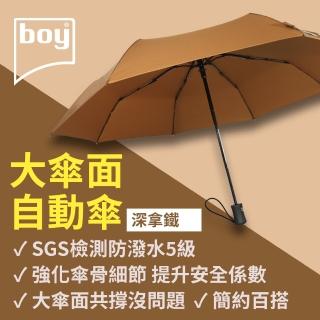 【boy】抗UV三折防風防潑水自動開收傘(深拿鐵 德國boy傘  防風 防潑水 自動傘)