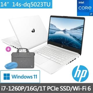 【HP獨家筆電包/滑鼠組】超品14 14s-dq5023TU 14吋輕薄筆電-極地白(i7-1260P/16G/1TB SSD/Win11)