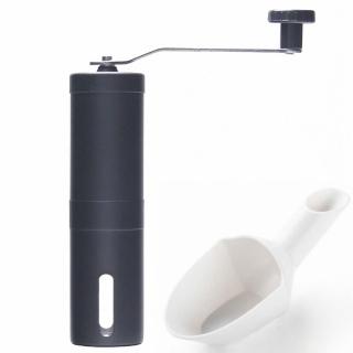 【MILA】不鏽鋼手搖磨豆機-陶瓷磨芯(附CAFEDE KONA 咖啡豆匙-白)