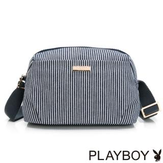 【PLAYBOY】斜背包 帆布系列(藍色)