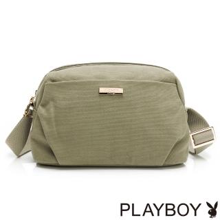 【PLAYBOY】斜背包 帆布系列(綠色)