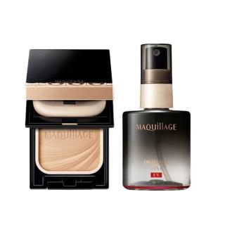 【MAQuillAGE 心機彩妝】輕羽粉餅定格組(粉餅、定妝噴霧60ml)