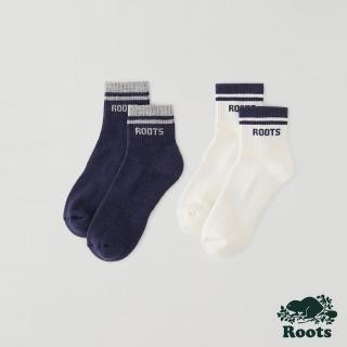 【Roots】Roots 配件- 山林漫步系列 撞色條紋踝襪-男款/二入組(藍色)