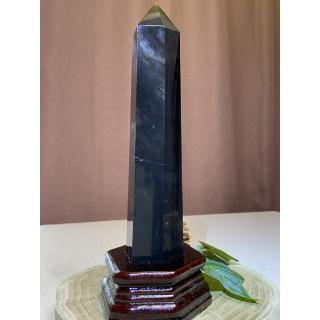 【Cocozy世界水晶原礦】稀有帶紋玻璃體精品黑曜柱(七月擋煞首選)