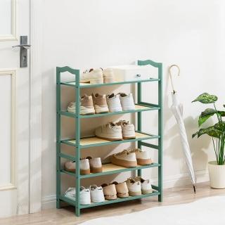 【寶德家居】簡約塑藤鞋架 五層 60CM D00088(鞋櫃 開放式鞋架 置物架 收納架 層架 花架)
