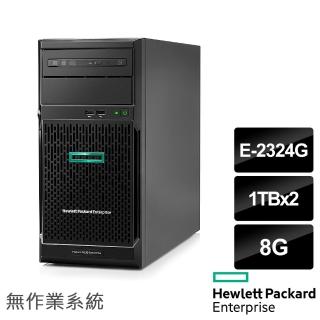 【HPE】ML30 Gen10 Plus(E-2324G/8G/1TBx2/FD)