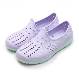 【GOODYEAR 固特異】女 排水透氣輕便水陸多功能休閒洞洞鞋(粉紫綠 12707)