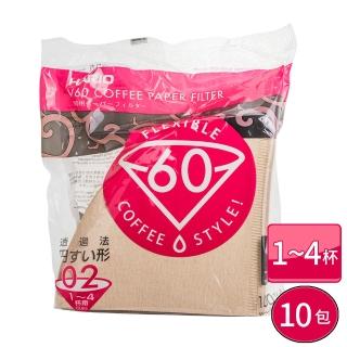 【HARIO】無漂白錐形咖啡濾紙-1-4人份-100枚(10包入J-HA-VCF-02-100M)