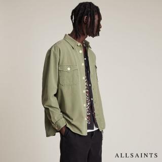 【ALLSAINTS】DROBAK 仿舊頹廢風寬鬆軍裝長袖襯衫(寬鬆版型)