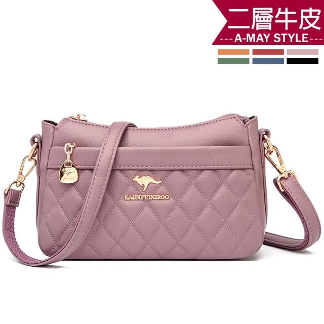 【Amay Style 艾美時尚】女包 真皮包 肩背包 經典多背法牛皮菱格包(6色.現貨+預購)