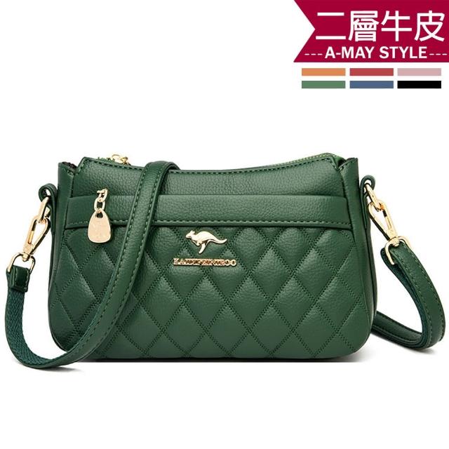 【Amay Style 艾美時尚】女包 真皮包 肩背包 經典多背法牛皮菱格包(6色.現貨+預購)