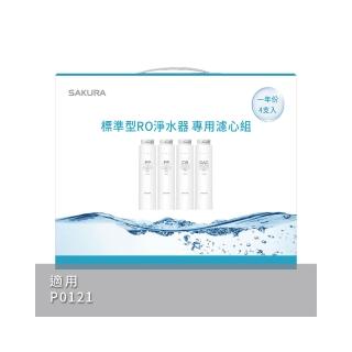 【SAKURA 櫻花】標準型RO淨水器專用濾心4支入一年份  適用機型P0121(F1191)