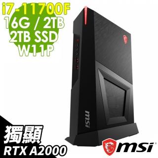 【MSI 微星】Trident 3 11SA-210TW i7-11700F/16G/2TSSD+2TB/RTX A2000 12G/W11升級W11P(薄型電競電腦)