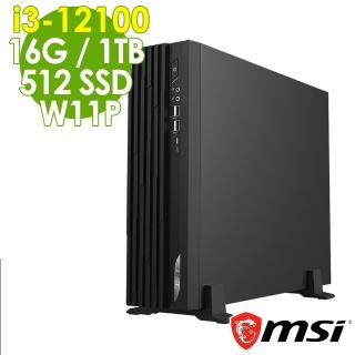 【MSI 微星】DP130 12-295TW i3-12100/16G/512SSD+1TB/W11P(12代i3四核心 薄型商用電腦)