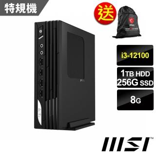 【MSI 微星】PRO DP21 12M-037BTW 桌上型電腦(i3-12100/8G/256G SSD+1T HDD/NO OS)