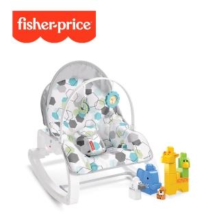 【Fisher price 費雪】可折疊繽紛躺椅+美高可愛野生動物