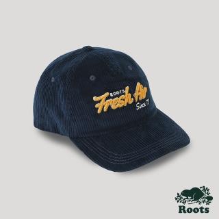 【Roots】Roots 配件- 運動派對系列 文字燈心絨棒球帽(軍藍色)