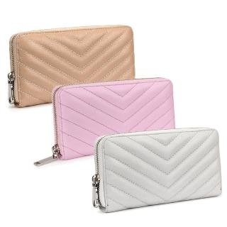 【Rebecca minkoff】精選質感皮革ㄇ字拉鍊長夾 信封手拿包(5款)