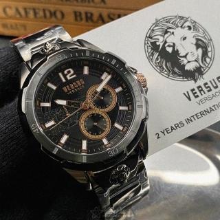 【VERSUS】VERSUS凡賽斯男錶型號VV00036(黑色錶面黑錶殼深黑色精鋼錶帶款)