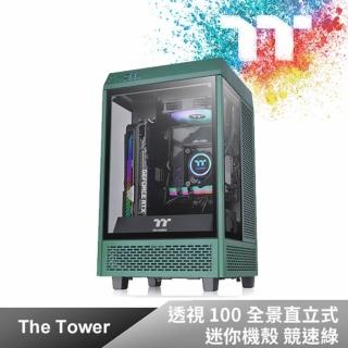 【Thermaltake 曜越】透視 The Tower 100 全景直立式迷你機殼 競速綠(CA-1R3-00SCWN-00)