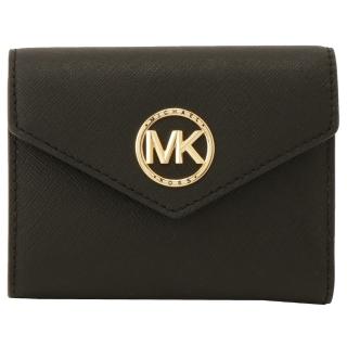 【Michael Kors】專櫃款Carmen防刮皮革三折信封式短夾禮盒(黑色)