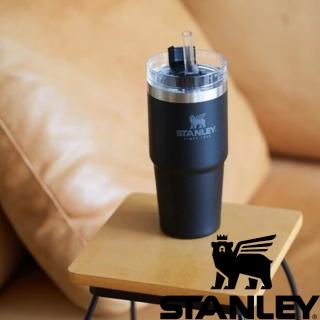 【Stanley】冒險系列 吸管隨手杯 0.47L 錘紋綠 消光黑(10-09871)