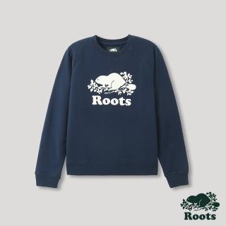 【Roots】Roots 女裝- 經典海狸LOGO圓領上衣(深藍色)