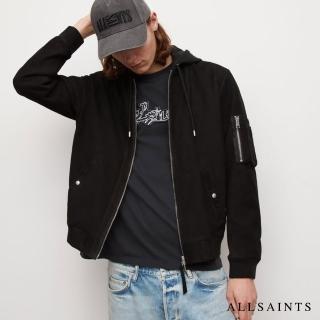 【ALLSAINTS】IZAKA 連帽率性羊皮飛行員外套皮衣(常規版型)